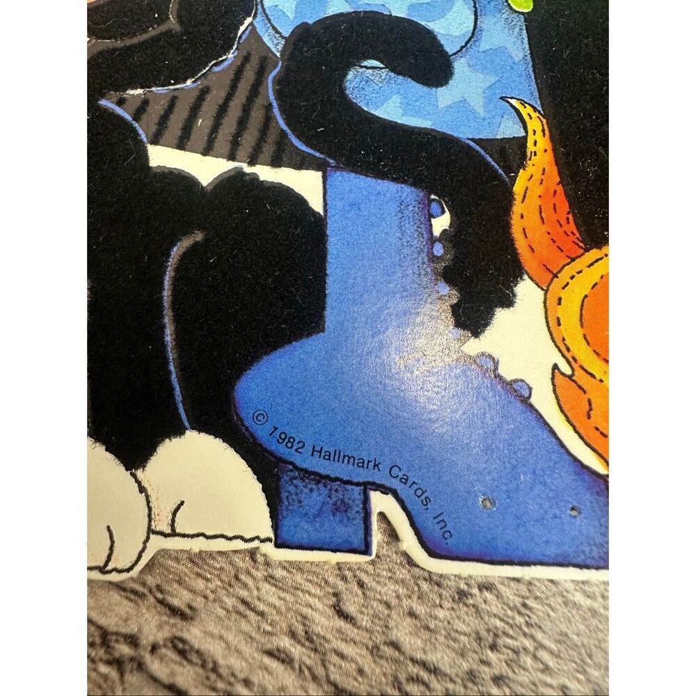 VTG 1982 Witch Black Cat Spooky Forest Wall Decor Die Cut Decoration Hallmark - Picture 4 of 4